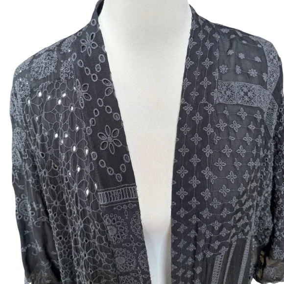 Johnny Was Blysse Black Patchwork oversized Kimono - Picture 5 of 7